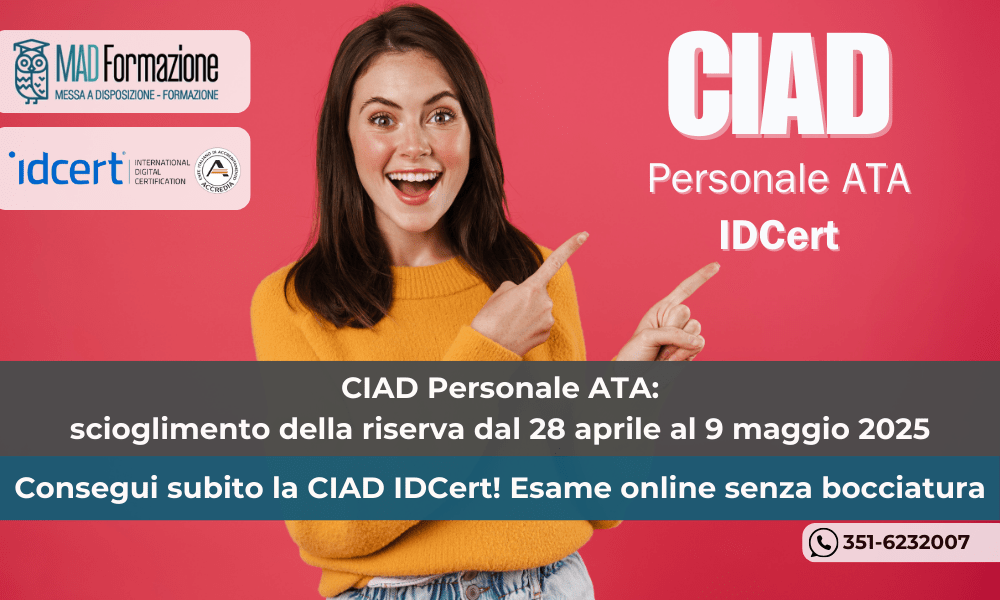 CIAD Personale ATA: scioglimento riserva dal 28 aprile. Come ottenerla