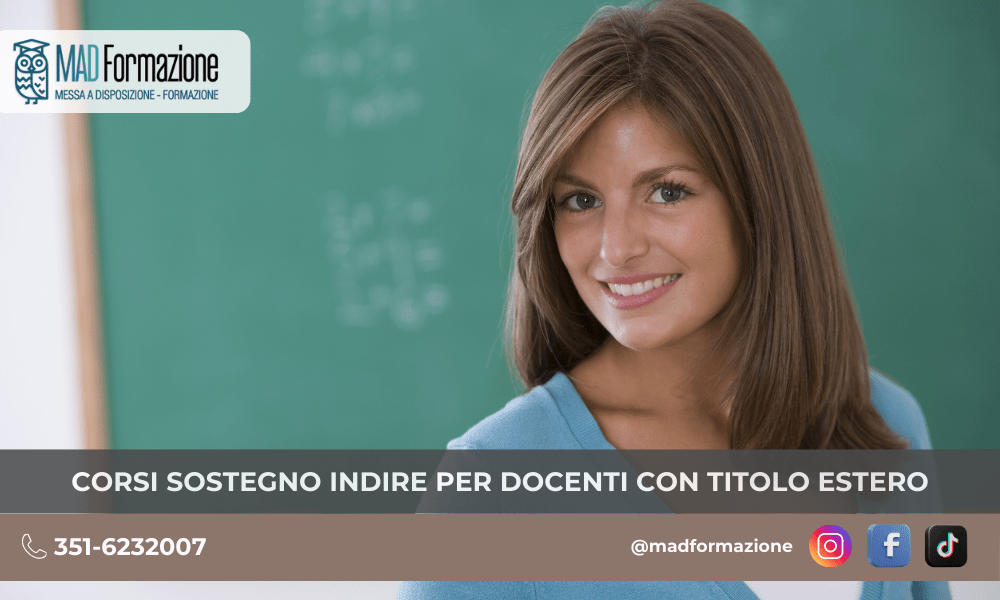 Corsi sostegno INDIRE 2025 per docenti con titolo estero