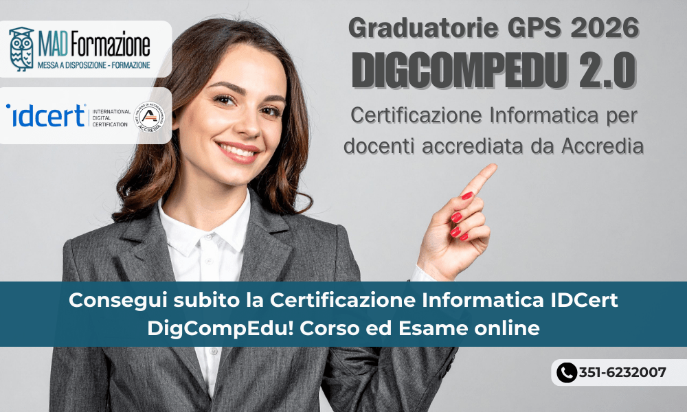IDCert DigCompEdu: accreditata da Accredia e valida per le GPS