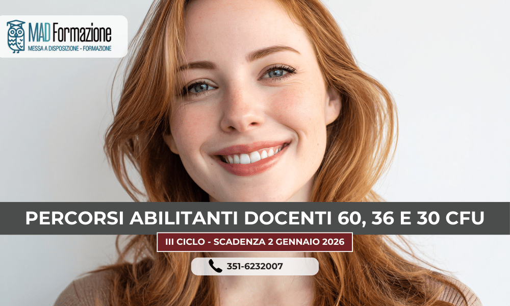 Percorsi abilitanti 60, 36 e 30 CFU – III ciclo, anno accademico 2025/2026